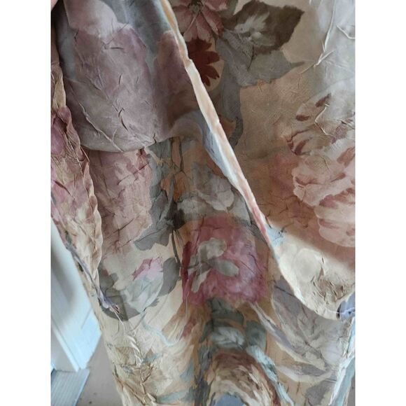 Christy Lyn women's Large-XL vintage 90s mauve floral rose dress tiered short sl - Picture 4 of 6